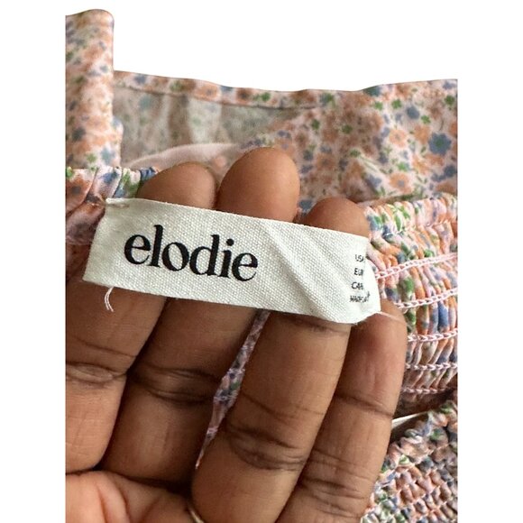 Elodie Womens Floral Smocked Elastic Waist Mini Skirt M Multicolor NWT - Picture 4 of 11